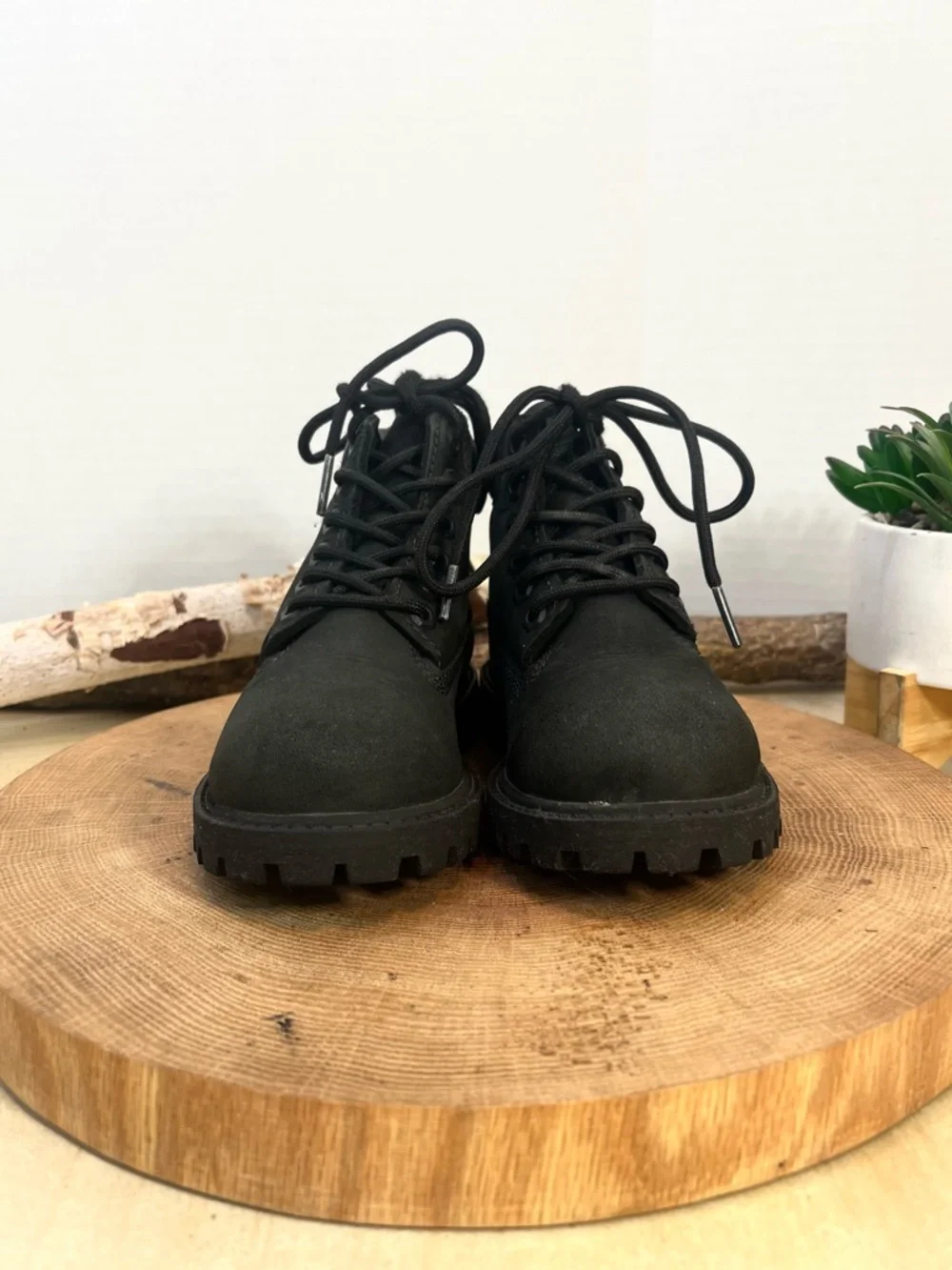 Timberland Kids 6-Inch Premium Waterproof Boots Black Nubuck Toddler Size 10M